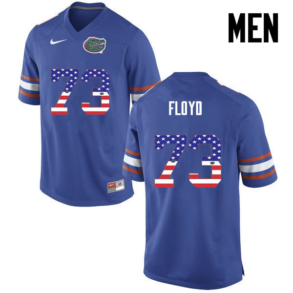 Florida Gators Men #73 Sharrif Floyd College Football Jersey USA Flag Fashion Blue